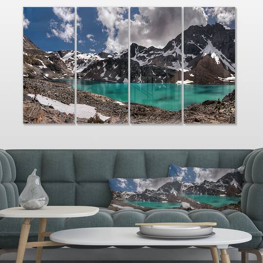 Designart - Distant Mountains and Mountain Lake